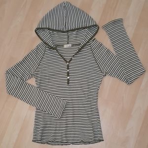 ⚡️SOLD⚡️- Old Navy Ladies' Striped Henley Hoodie - Medium